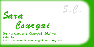 sara csurgai business card